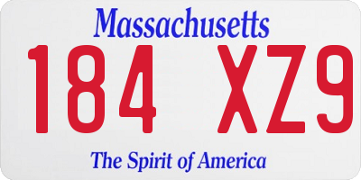 MA license plate 184XZ9