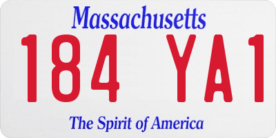 MA license plate 184YA1