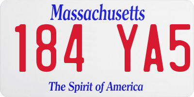 MA license plate 184YA5