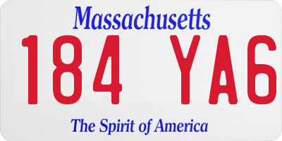 MA license plate 184YA6