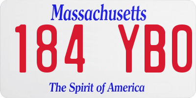 MA license plate 184YB0