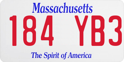 MA license plate 184YB3