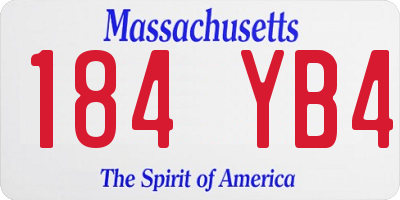 MA license plate 184YB4