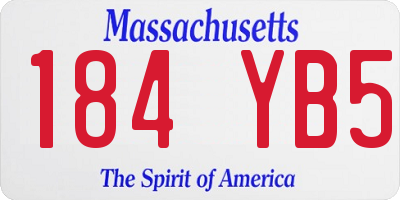 MA license plate 184YB5