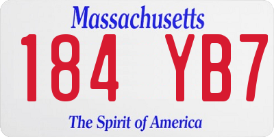 MA license plate 184YB7