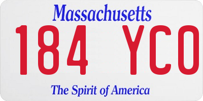 MA license plate 184YC0