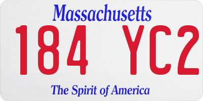 MA license plate 184YC2