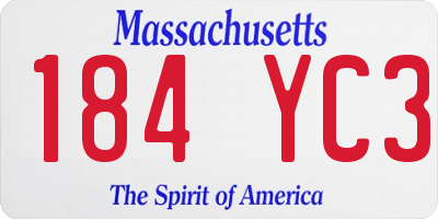 MA license plate 184YC3