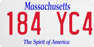MA license plate 184YC4