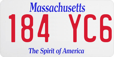 MA license plate 184YC6