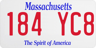 MA license plate 184YC8