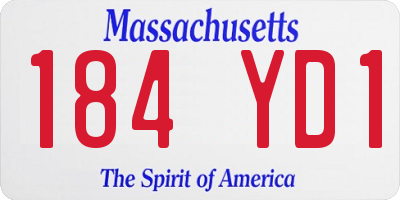 MA license plate 184YD1