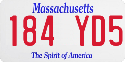 MA license plate 184YD5