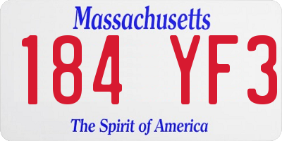 MA license plate 184YF3
