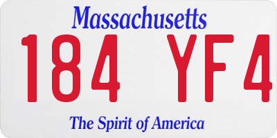 MA license plate 184YF4