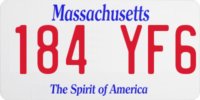 MA license plate 184YF6