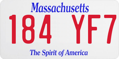 MA license plate 184YF7