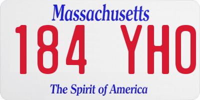 MA license plate 184YH0