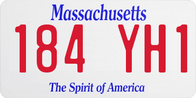 MA license plate 184YH1