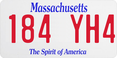 MA license plate 184YH4