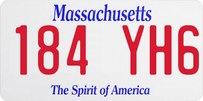 MA license plate 184YH6