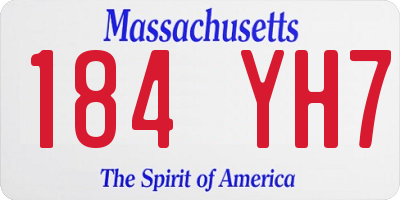 MA license plate 184YH7