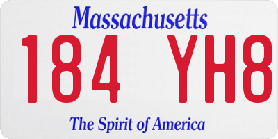 MA license plate 184YH8