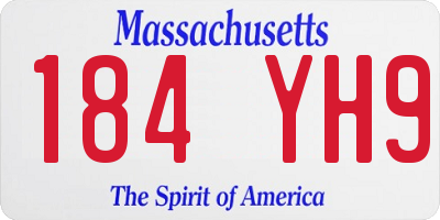 MA license plate 184YH9
