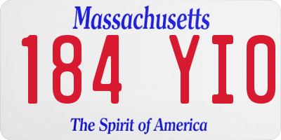 MA license plate 184YI0