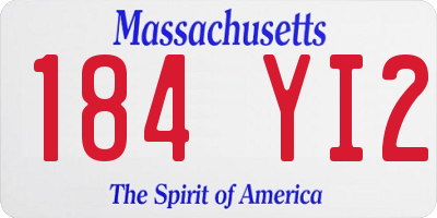 MA license plate 184YI2
