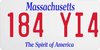 MA license plate 184YI4