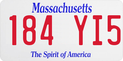 MA license plate 184YI5