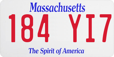 MA license plate 184YI7