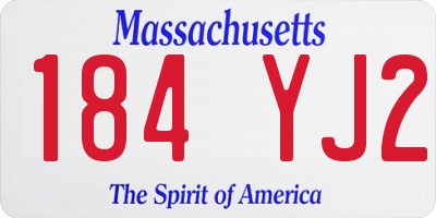 MA license plate 184YJ2