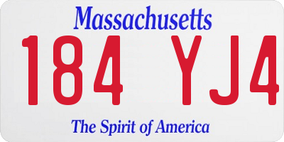 MA license plate 184YJ4