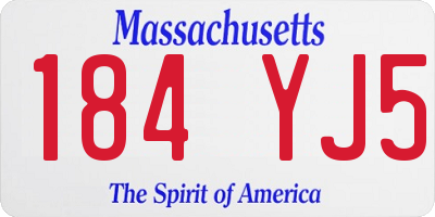 MA license plate 184YJ5