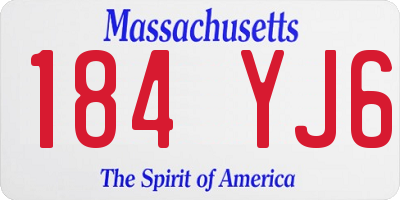 MA license plate 184YJ6