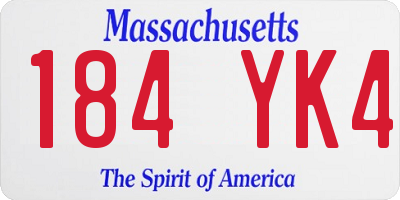 MA license plate 184YK4