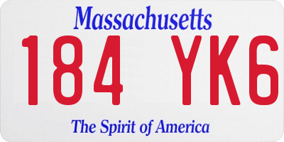 MA license plate 184YK6
