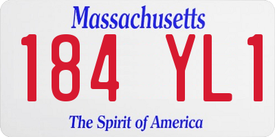 MA license plate 184YL1