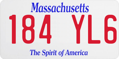 MA license plate 184YL6