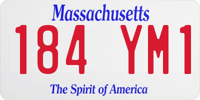MA license plate 184YM1