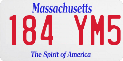 MA license plate 184YM5
