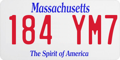 MA license plate 184YM7
