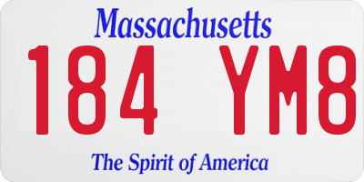 MA license plate 184YM8