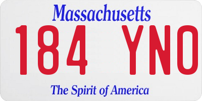 MA license plate 184YN0