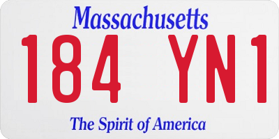 MA license plate 184YN1