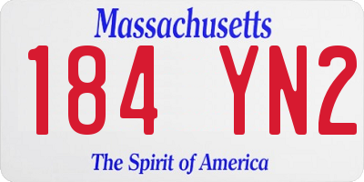 MA license plate 184YN2