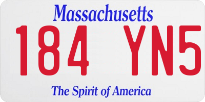 MA license plate 184YN5