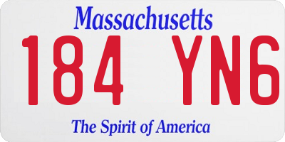 MA license plate 184YN6